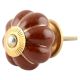 Dark Brown With Golden Line Ceramic Melon Drawer Knob Online